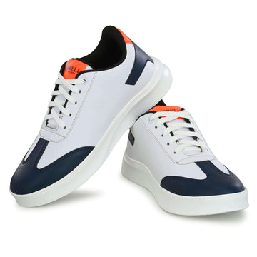 Airbell Navy Synthetic Leather Casual Sneakers for Men's